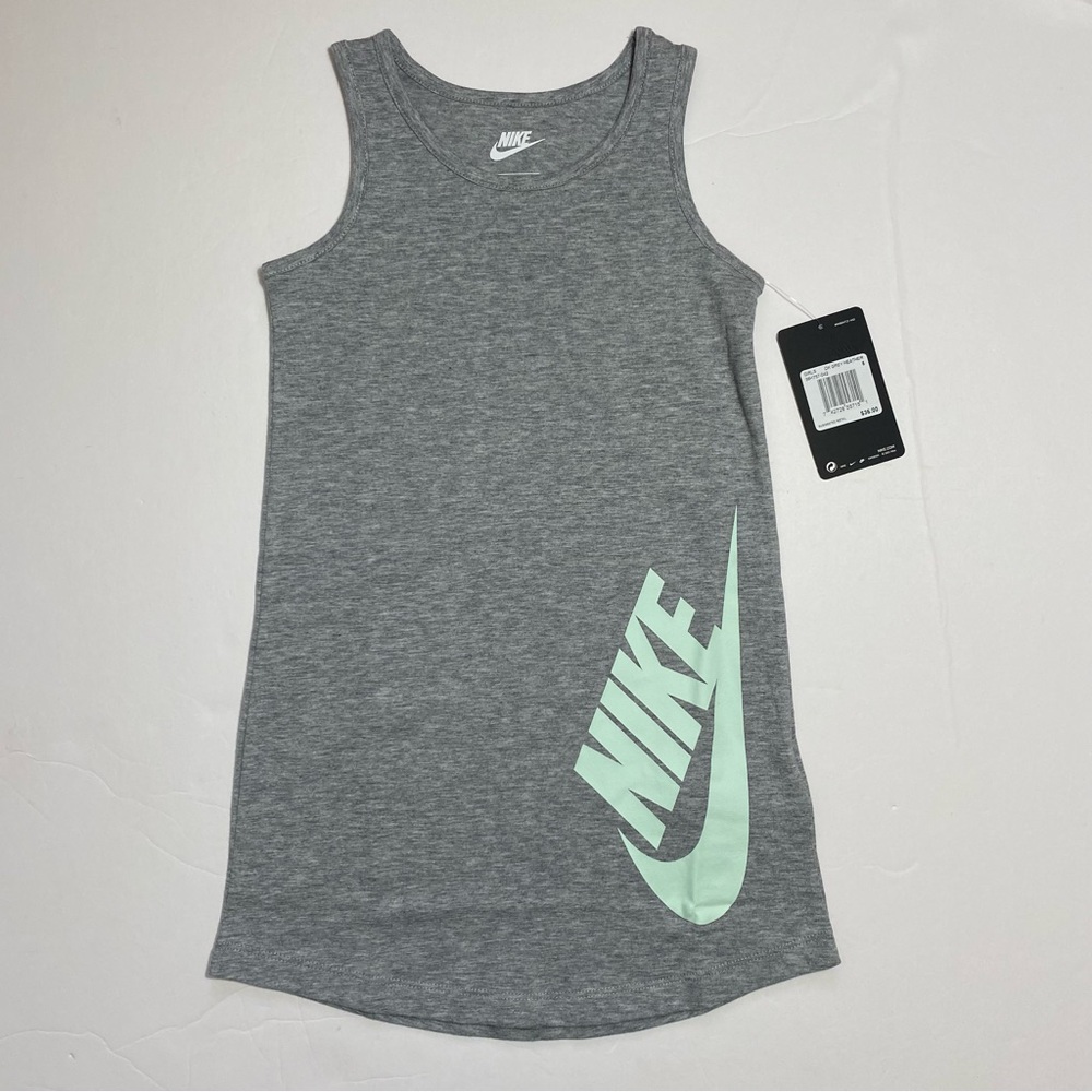 Nike Girls Little Kids' Futura Tank Dress Outfit Sz 5 Dark Grey Heather NEW